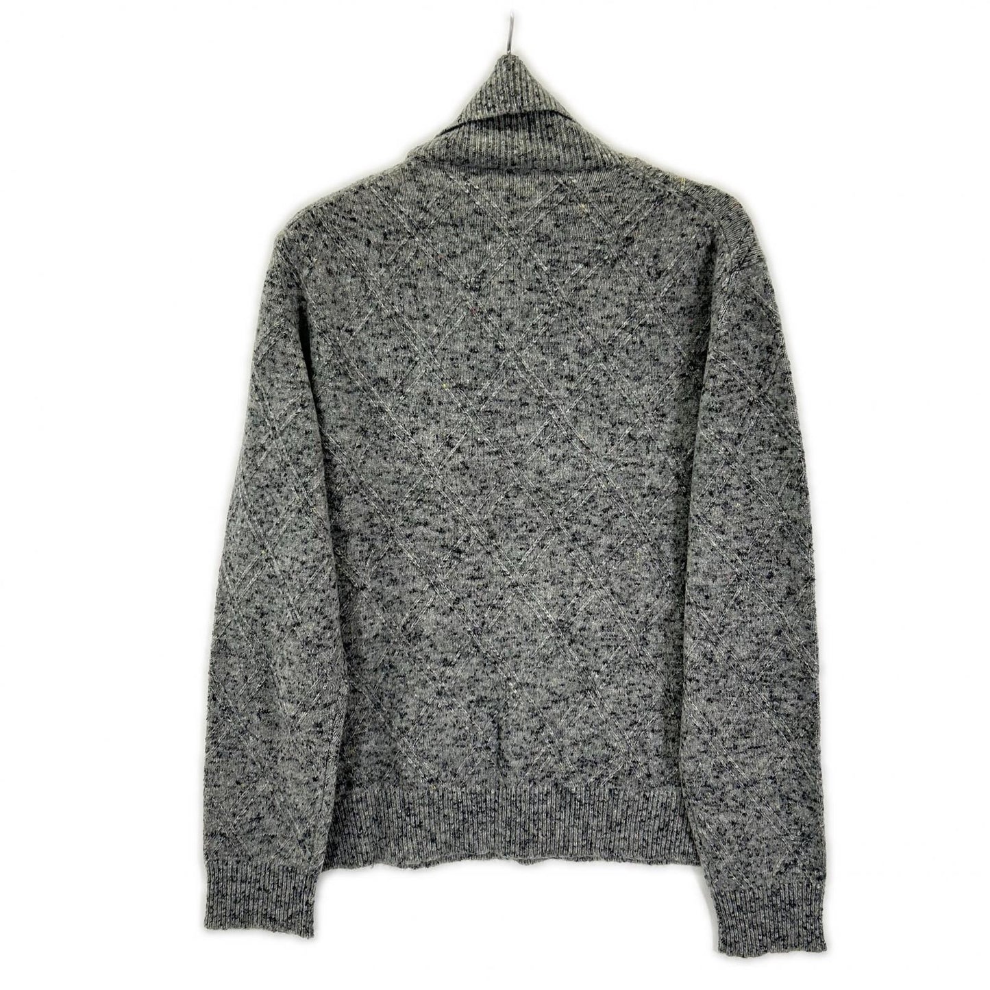 ISAIA Gray Mid-Gauge High-Neck Knit Sweater Size M