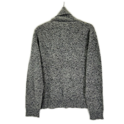 ISAIA Gray Mid-Gauge High-Neck Knit Sweater Size M