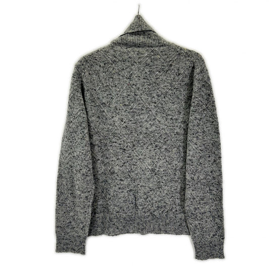 ISAIA Gray Mid-Gauge High-Neck Knit Sweater Size M