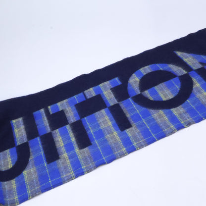 LOUIS VUITTON Echarpe Check Scarf Blue Size ONE SIZE