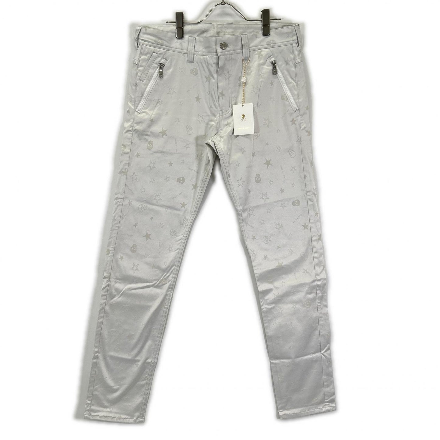 MARK&LONA White Skull Star Pants Size L
