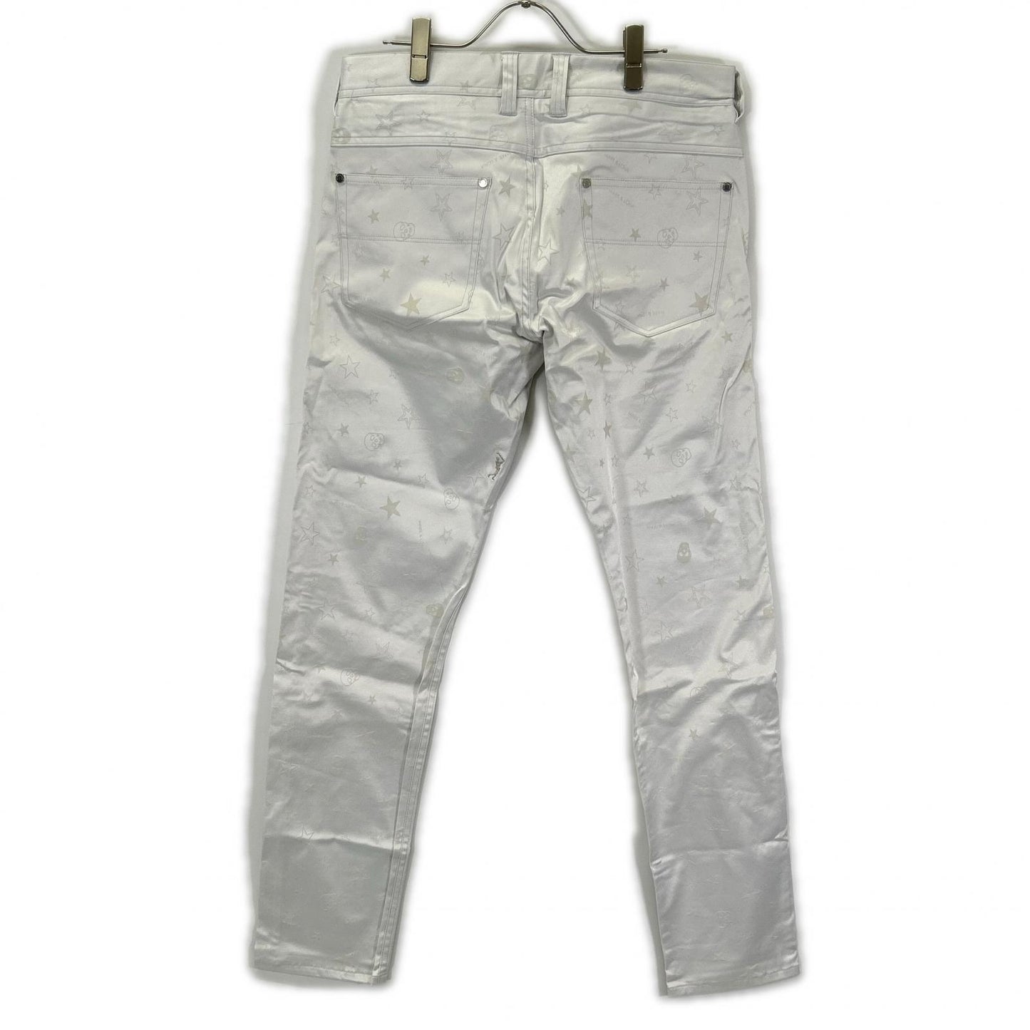 MARK&LONA White Skull Star Pants Size L