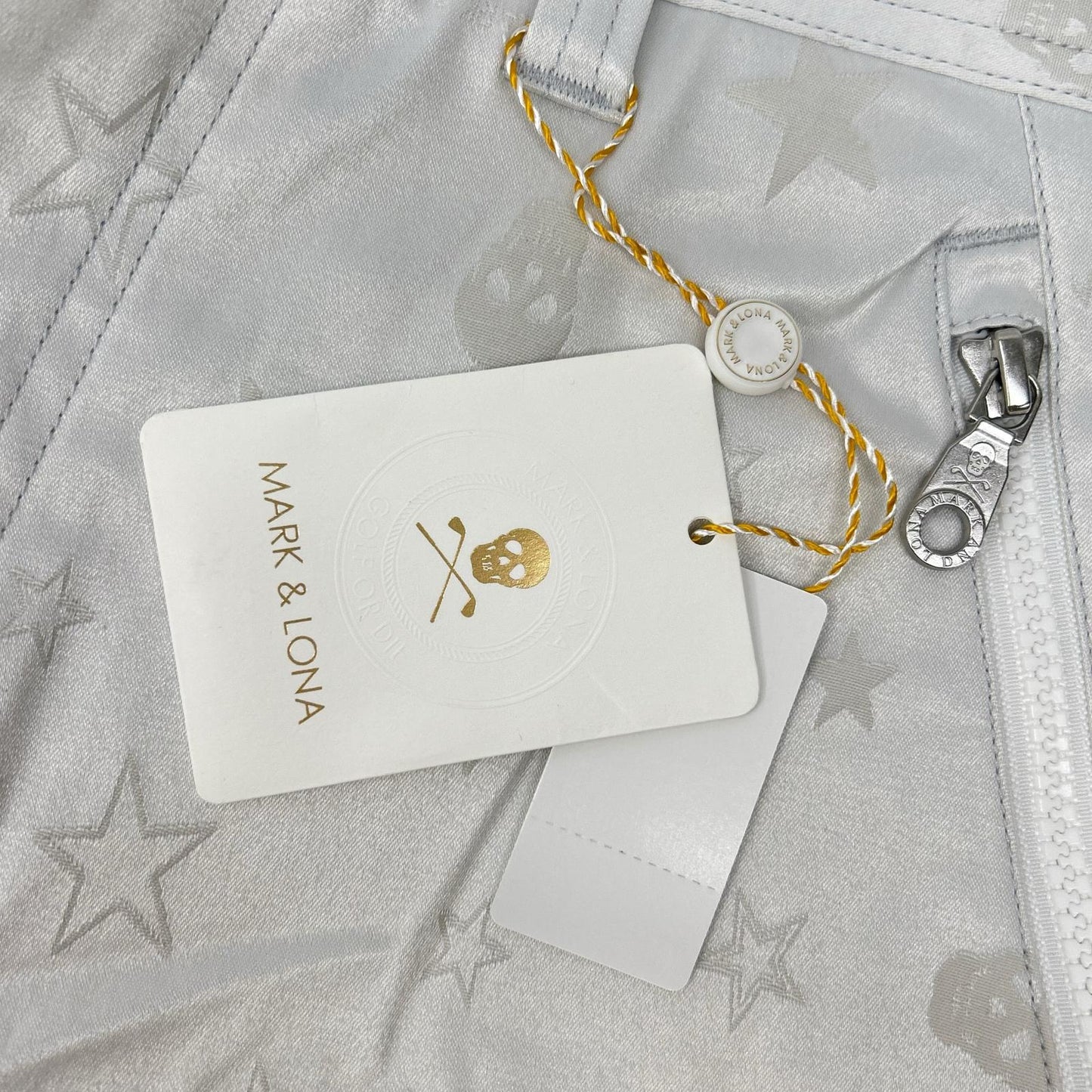 MARK&LONA White Skull Star Pants Size L