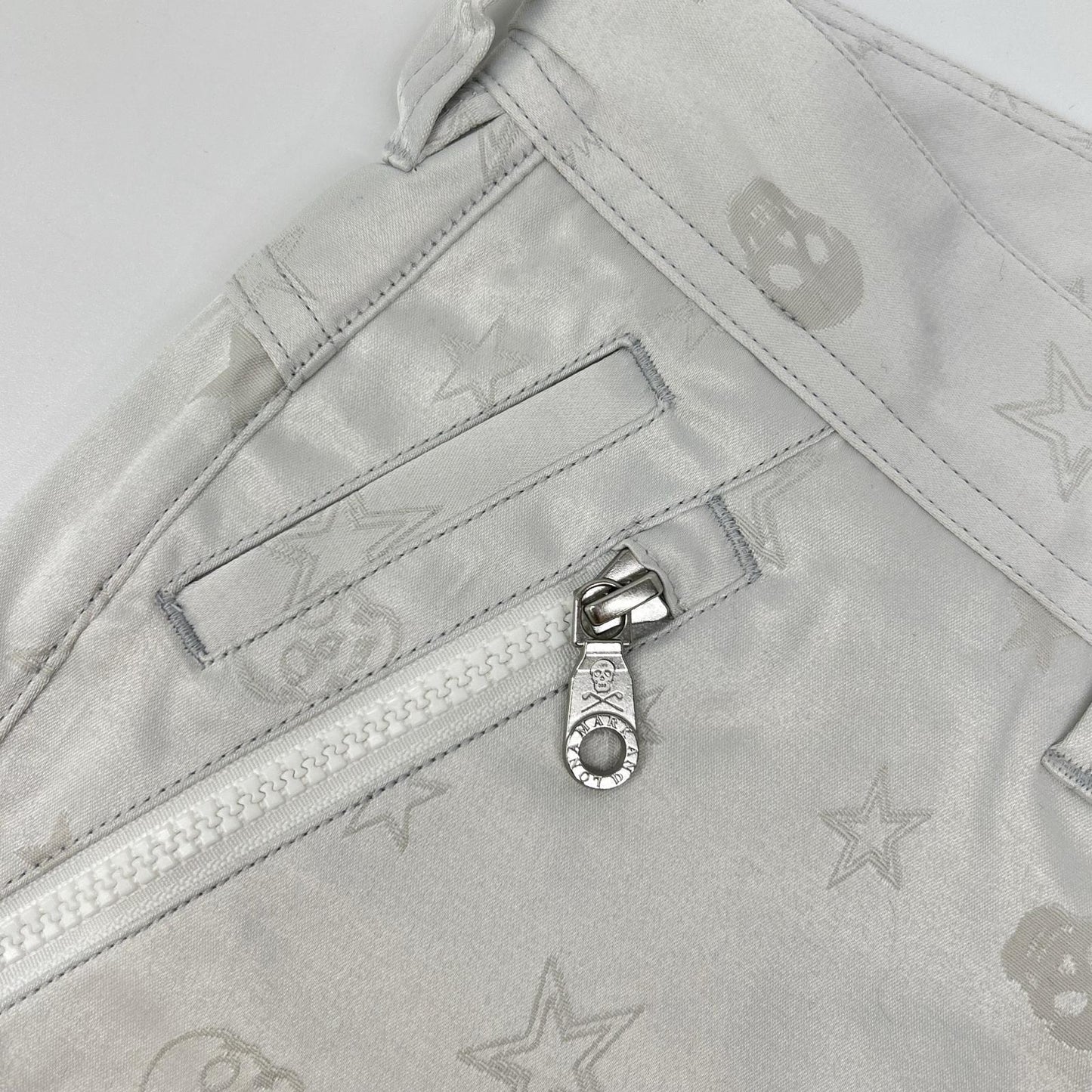 MARK&LONA White Skull Star Pants Size L
