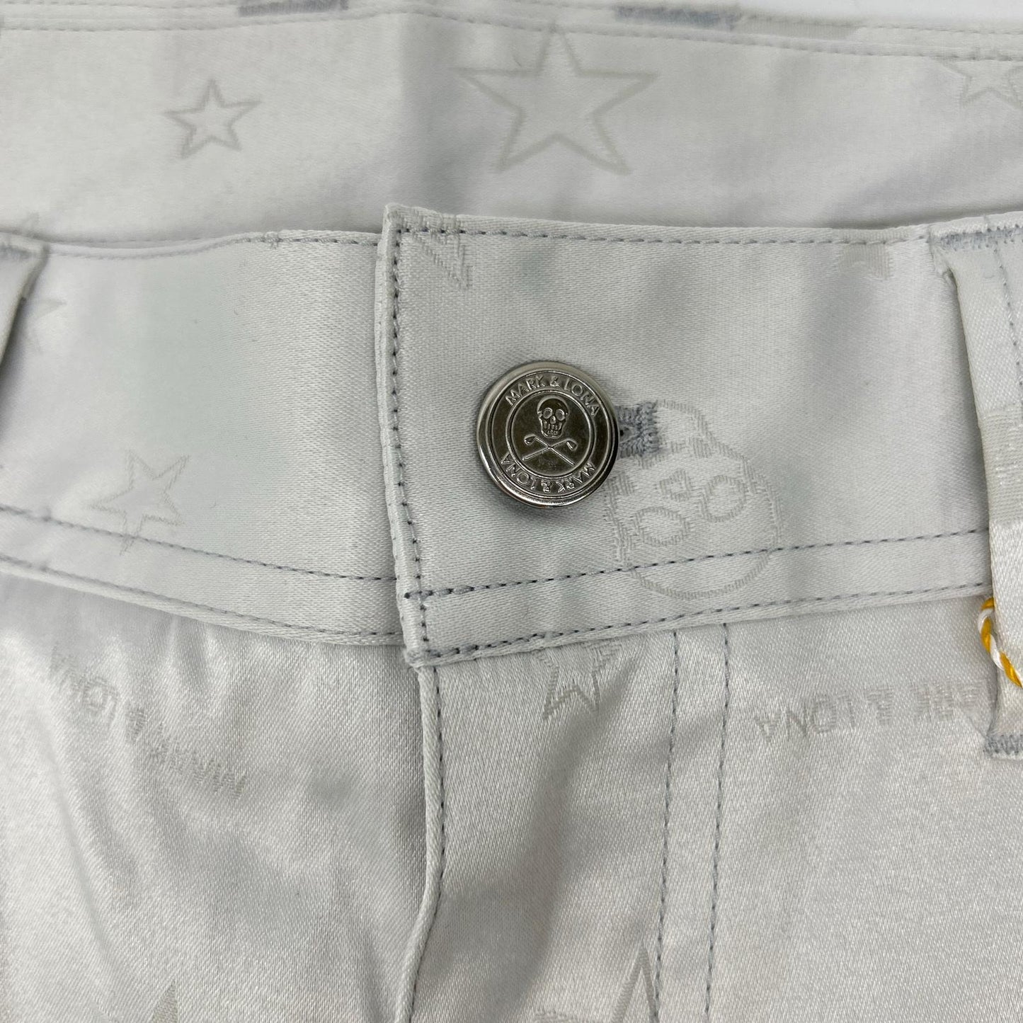MARK&LONA White Skull Star Pants Size L