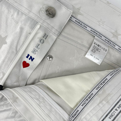 MARK&LONA White Skull Star Pants Size L
