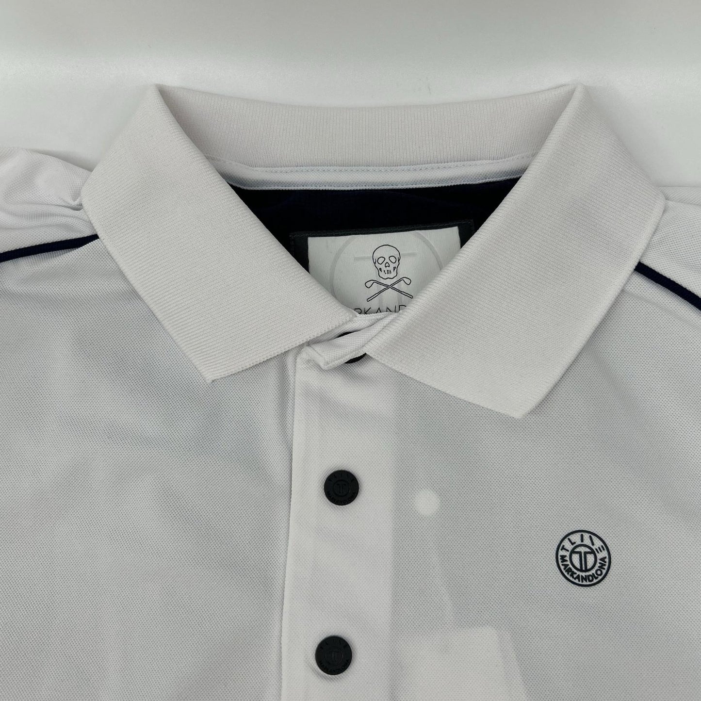 MARK&LONA White Bolt Flex Polo Shirt Size 46