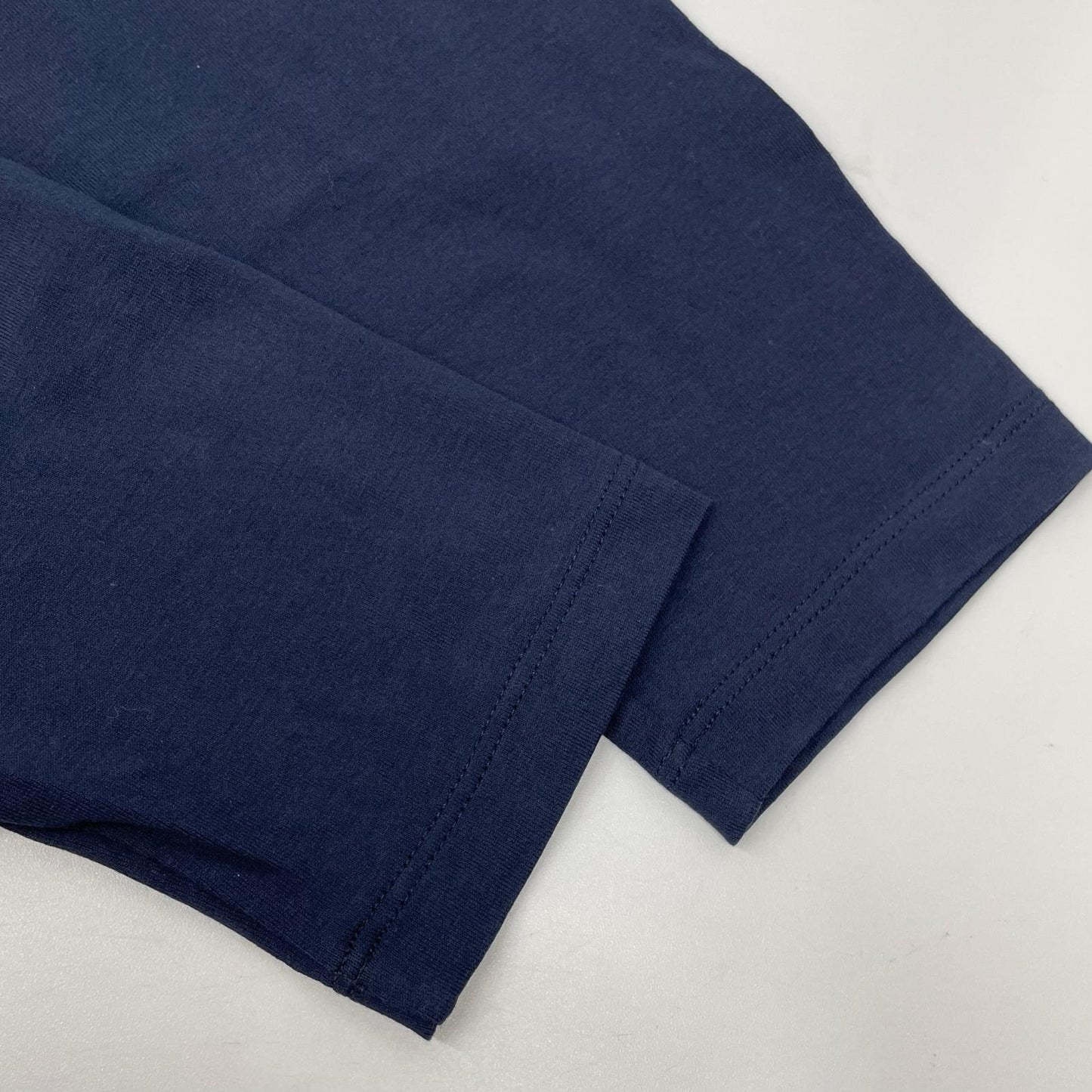 PRADA Navy Rubber Logo Hybrid Long Sleeve Polo Shirt Size S
