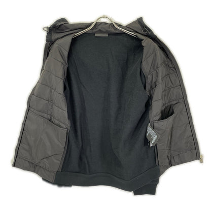 PRADA Black Rubber Logo Hybrid Hooded Jacket Size L