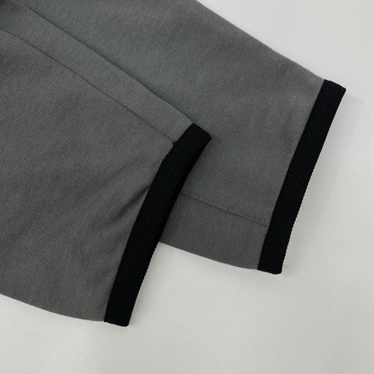 PRADA Gray Cotton Rubber Logo Hybrid Zip Parka Jacket Size L
