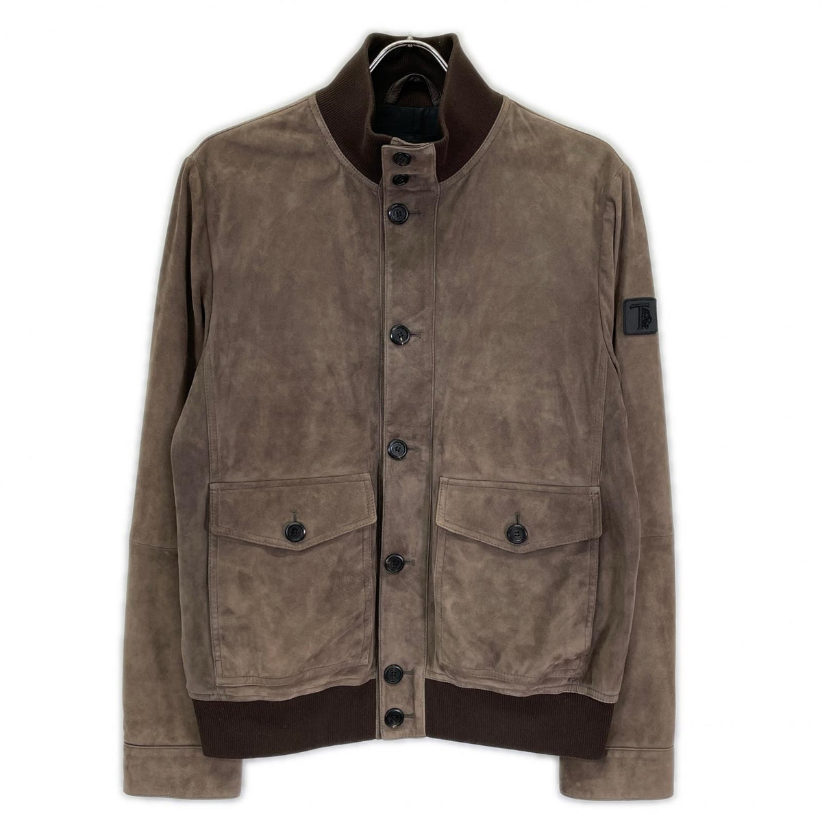 TOD'S Suede Lamb Leather Blouson Jacket Brown Size M/48