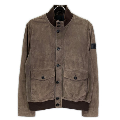 TOD'S Suede Lamb Leather Blouson Jacket Brown Size M/48