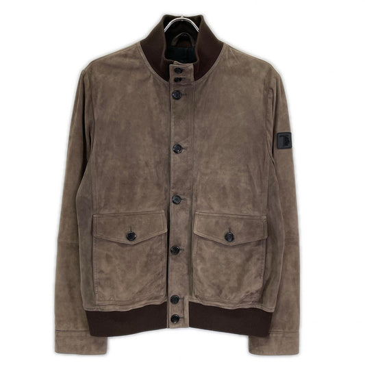 TOD'S Suede Lamb Leather Blouson Jacket Brown Size M/48