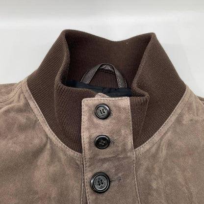 TOD'S Suede Lamb Leather Blouson Jacket Brown Size M/48
