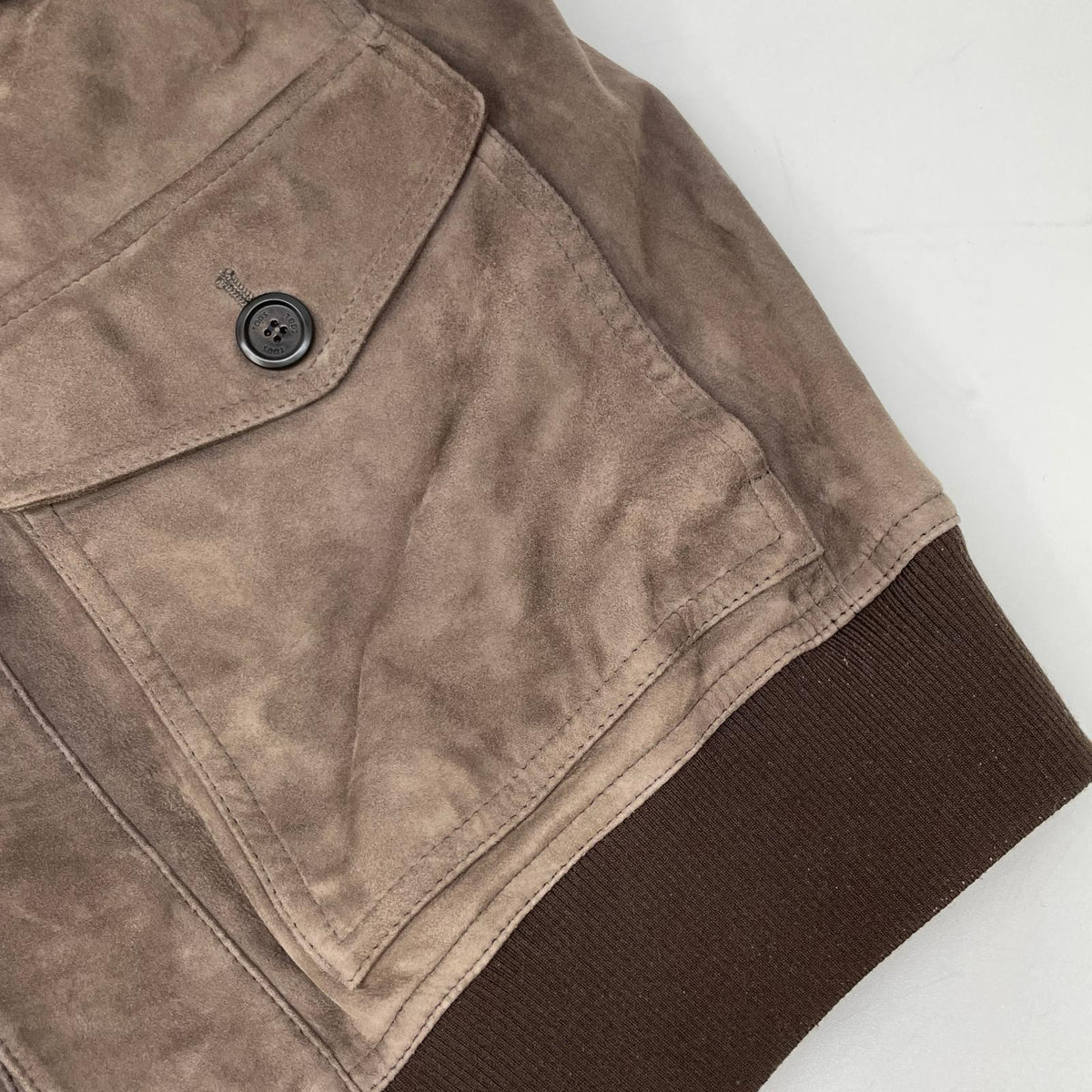 TOD'S Suede Lamb Leather Blouson Jacket Brown Size M/48