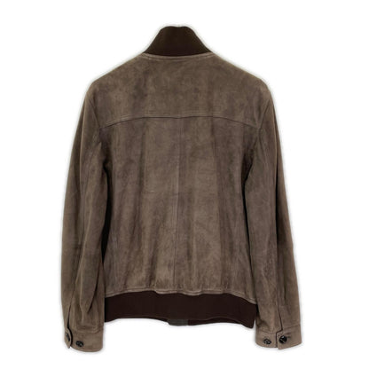 TOD'S Suede Lamb Leather Blouson Jacket Brown Size M/48
