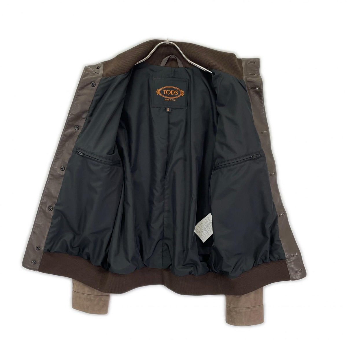TOD'S Suede Lamb Leather Blouson Jacket Brown Size M/48