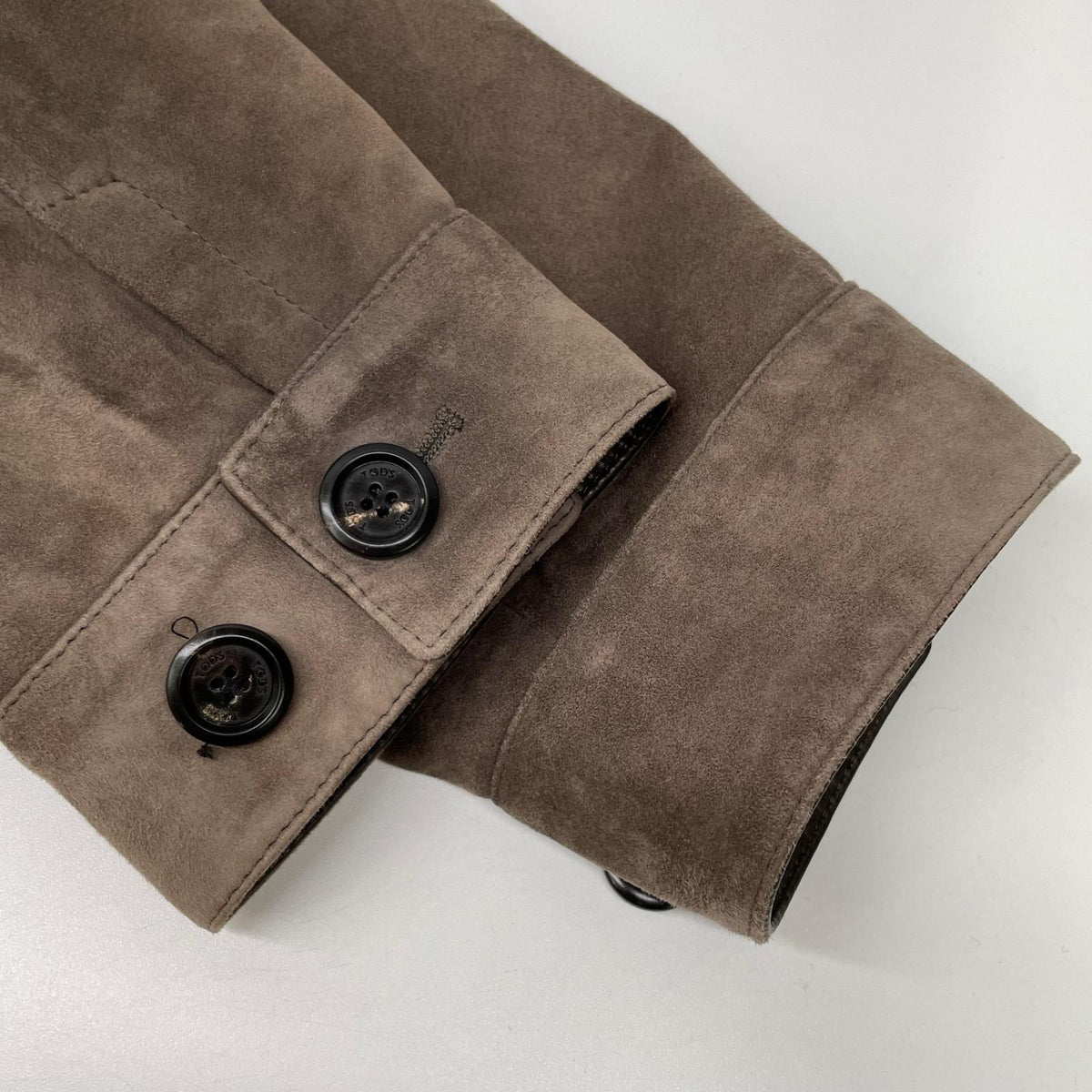 TOD'S Suede Lamb Leather Blouson Jacket Brown Size M/48