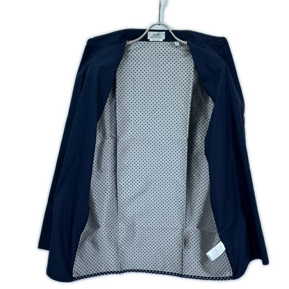 HERMES Navy Dot Pattern Cotton Shirt Size 41