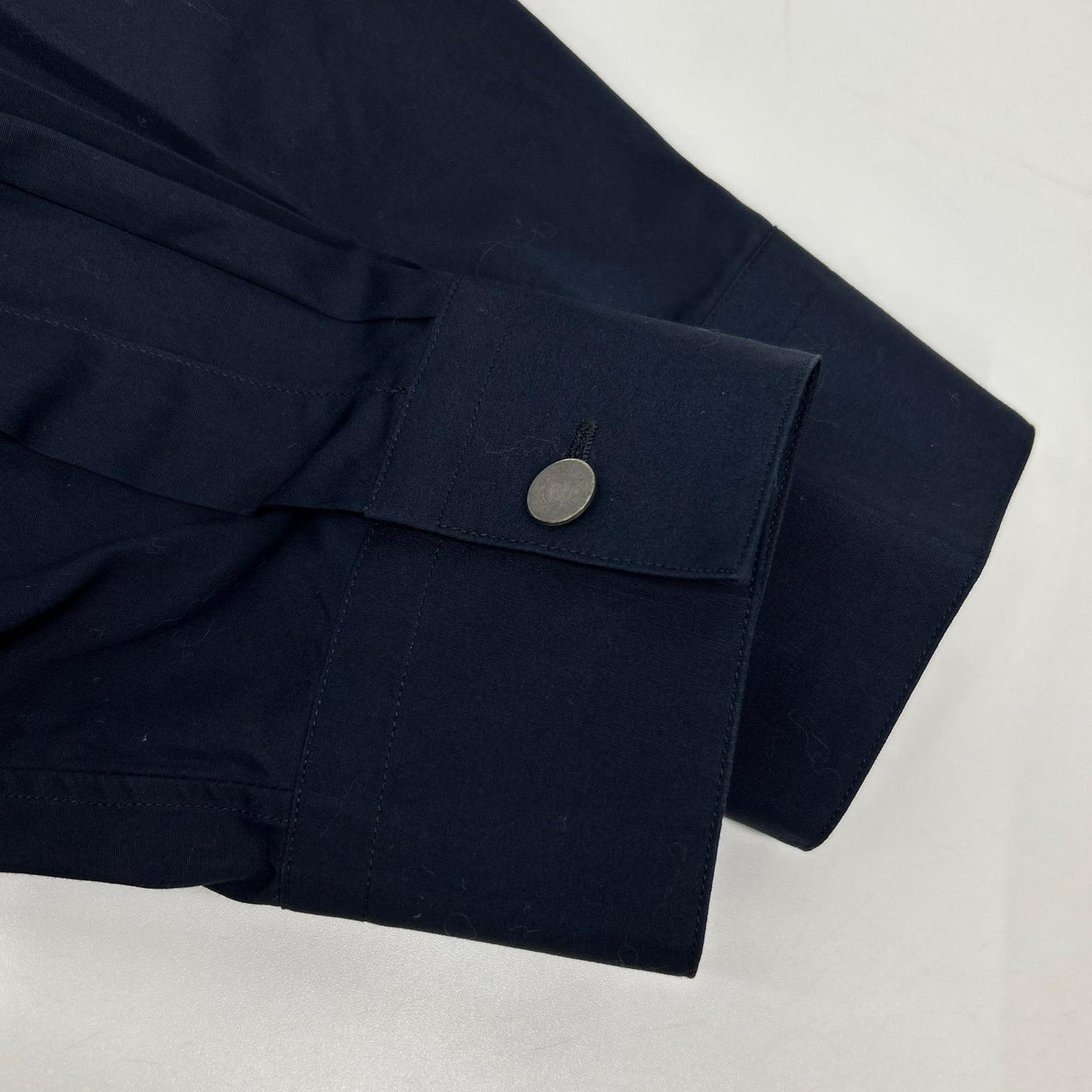 HERMES Navy Dot Pattern Cotton Shirt Size 41