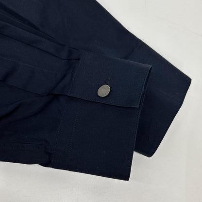 HERMES Navy Dot Pattern Cotton Shirt Size 41