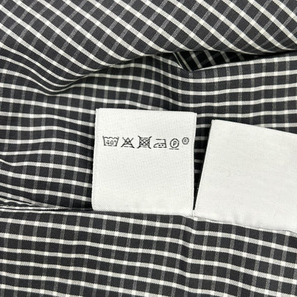 HERMES Check Cotton Long Sleeve Shirt White/Black Size 40