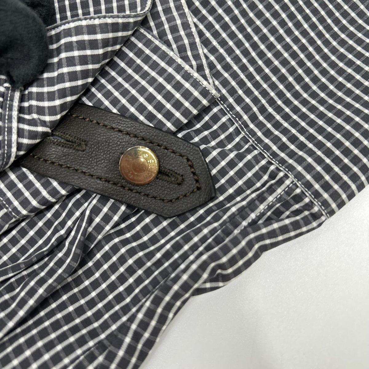 HERMES Check Cotton Long Sleeve Shirt White/Black Size 40