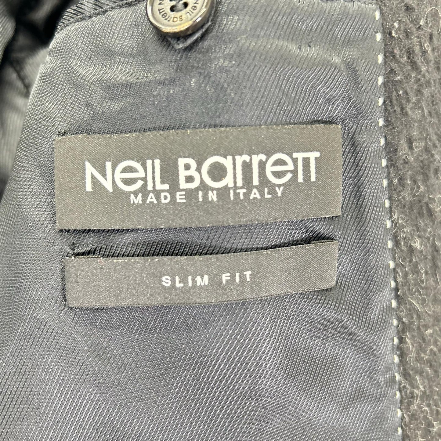 Neil Barrett BCA Gray/Black Chester Coat Size 50