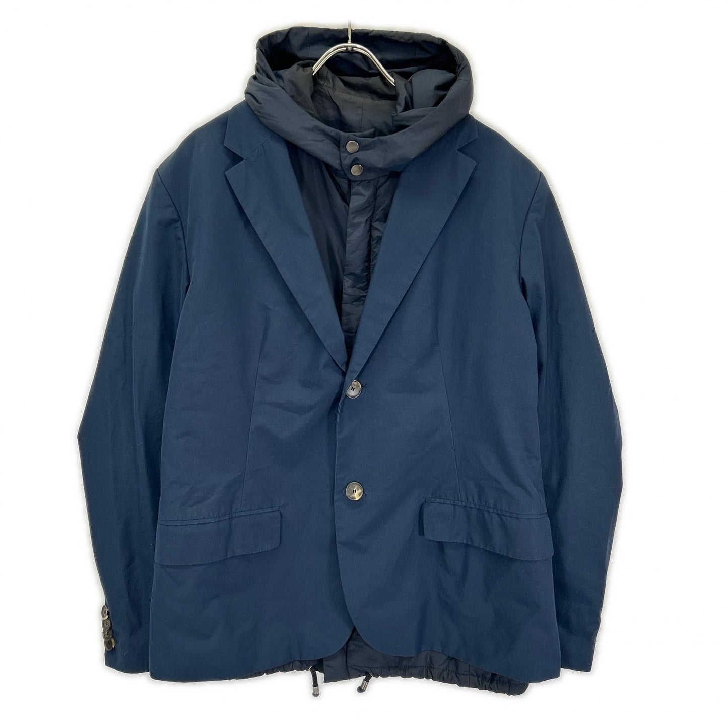 SalvatoreFerragamo Navy Layered Jacket Size 52