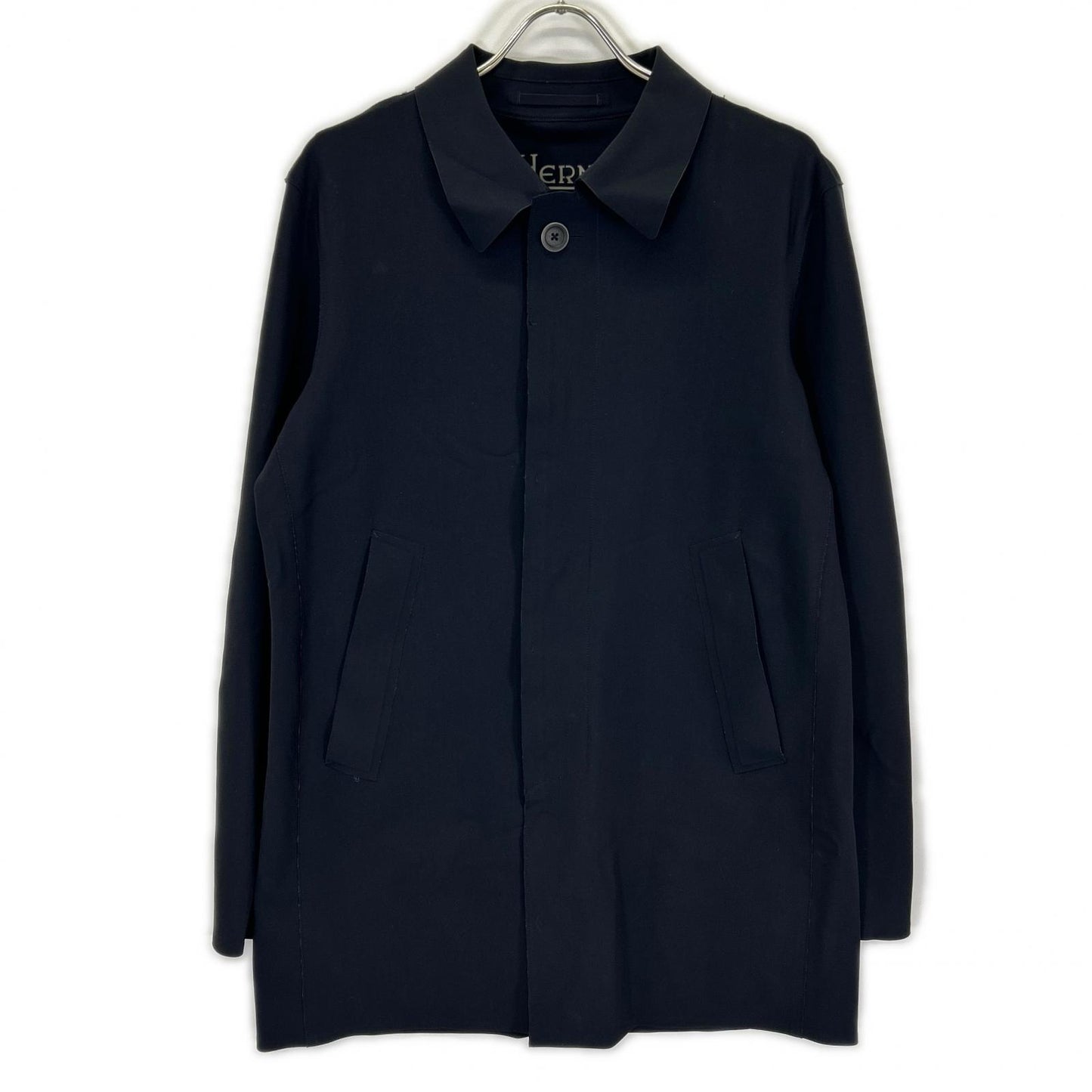 HERNO Black Water Repellent Stand Collar Coat