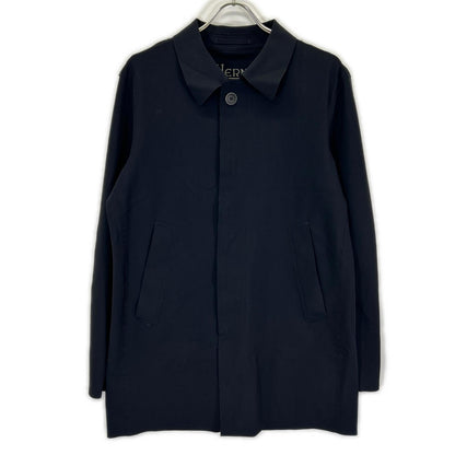 HERNO Black Water Repellent Stand Collar Coat