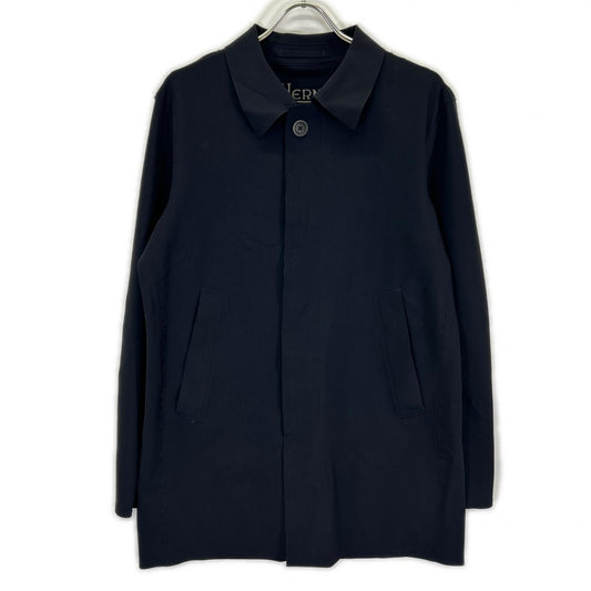 HERNO Black Water Repellent Stand Collar Coat