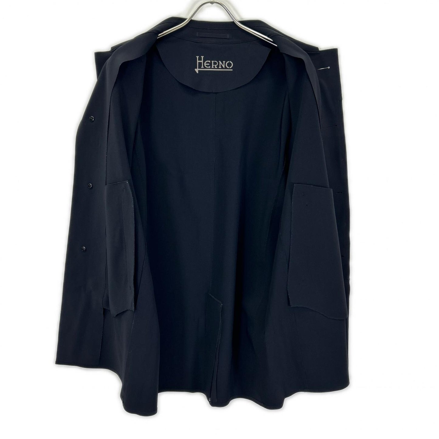 HERNO Black Water Repellent Stand Collar Coat