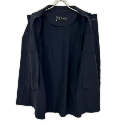 HERNO Black Water Repellent Stand Collar Coat