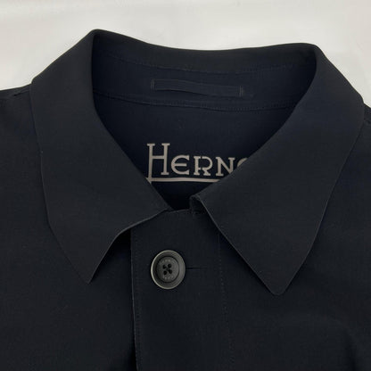 HERNO Black Water Repellent Stand Collar Coat