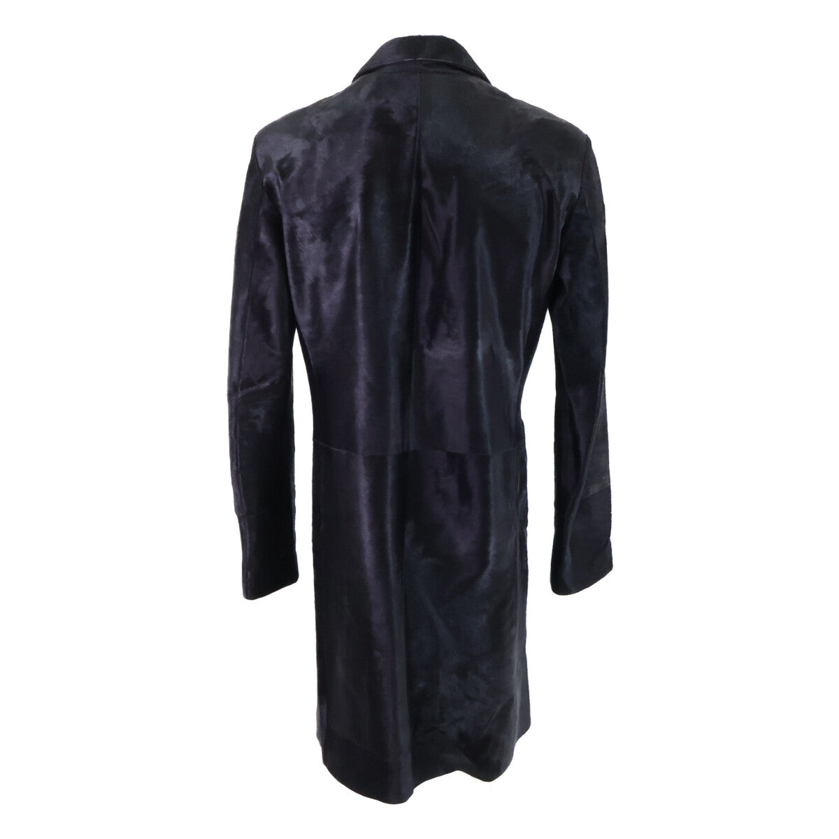 BOTTEGA VENETA Calf Hair Double-Breasted Coat Black Size 50