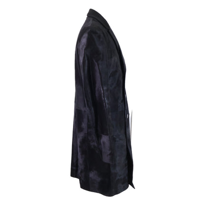 BOTTEGA VENETA Calf Hair Double-Breasted Coat Black Size 50