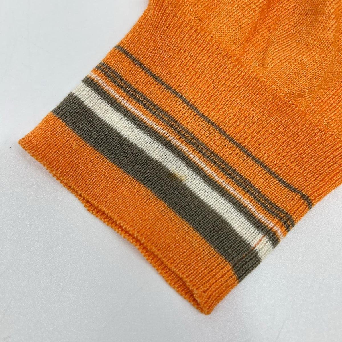 HERMES Orange Linen Silk V-Neck Tilden Knit Size L
