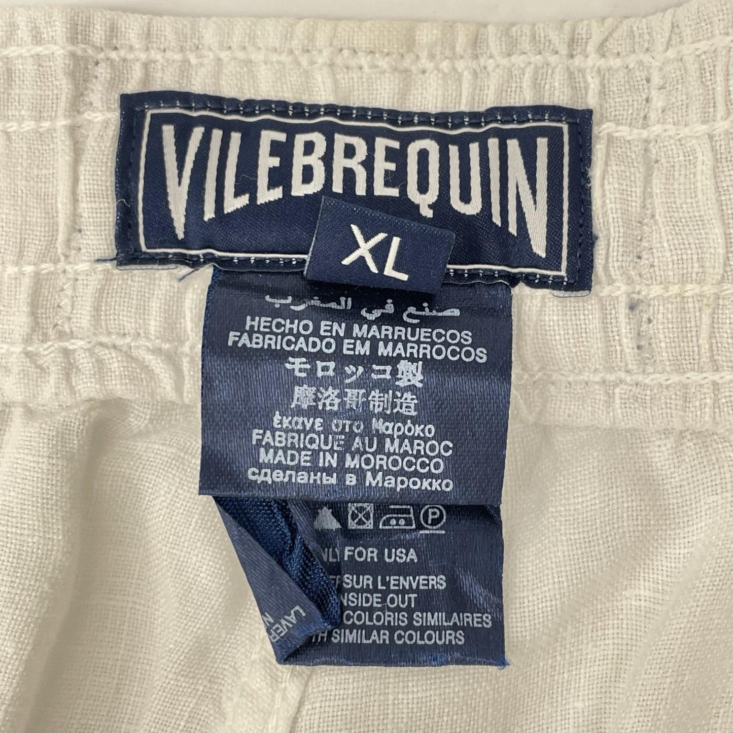 VILEBREQUIN White Linen Cargo Shorts Size XL