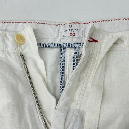 Hartford White Linen Shorts Size 50