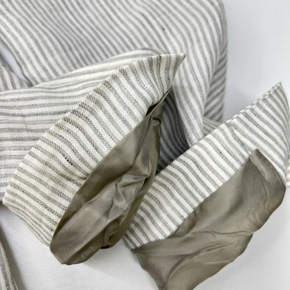 BRUNELLO CUCINELLI Striped Linen Single Jacket Size 50