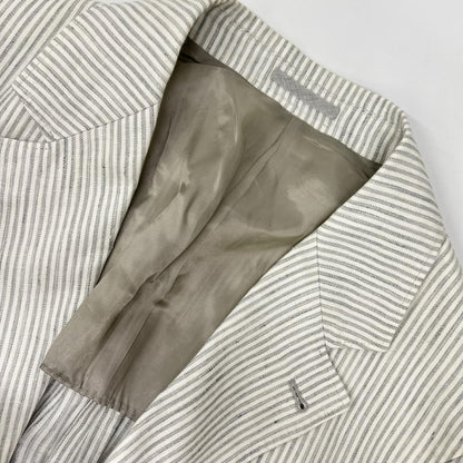 BRUNELLO CUCINELLI Striped Linen Single Jacket Size 50