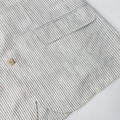 BRUNELLO CUCINELLI Striped Linen Single Jacket Size 50