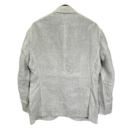 BRUNELLO CUCINELLI Striped Linen Single Jacket Size 50