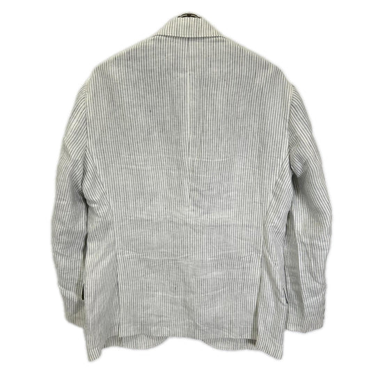 BRUNELLO CUCINELLI Striped Linen Single Jacket Size 50