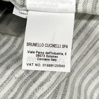 BRUNELLO CUCINELLI Striped Linen Single Jacket Size 50