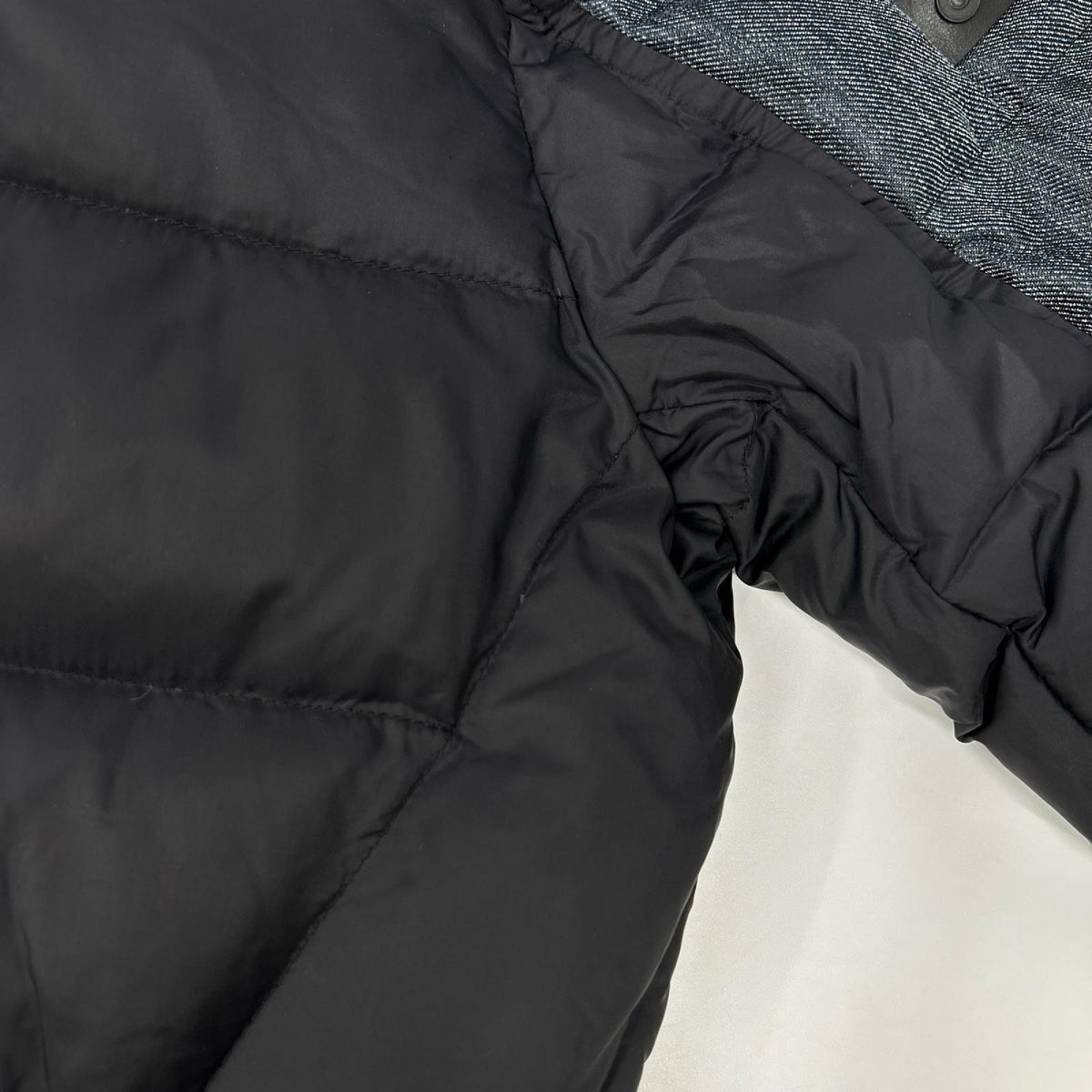 DIESEL Denim Nylon Stand Collar Down Jacket Size L