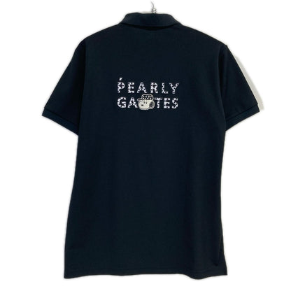 PEARLY GATES 053-5260031 Peanuts Shirt Black Polo Size 6(LL)