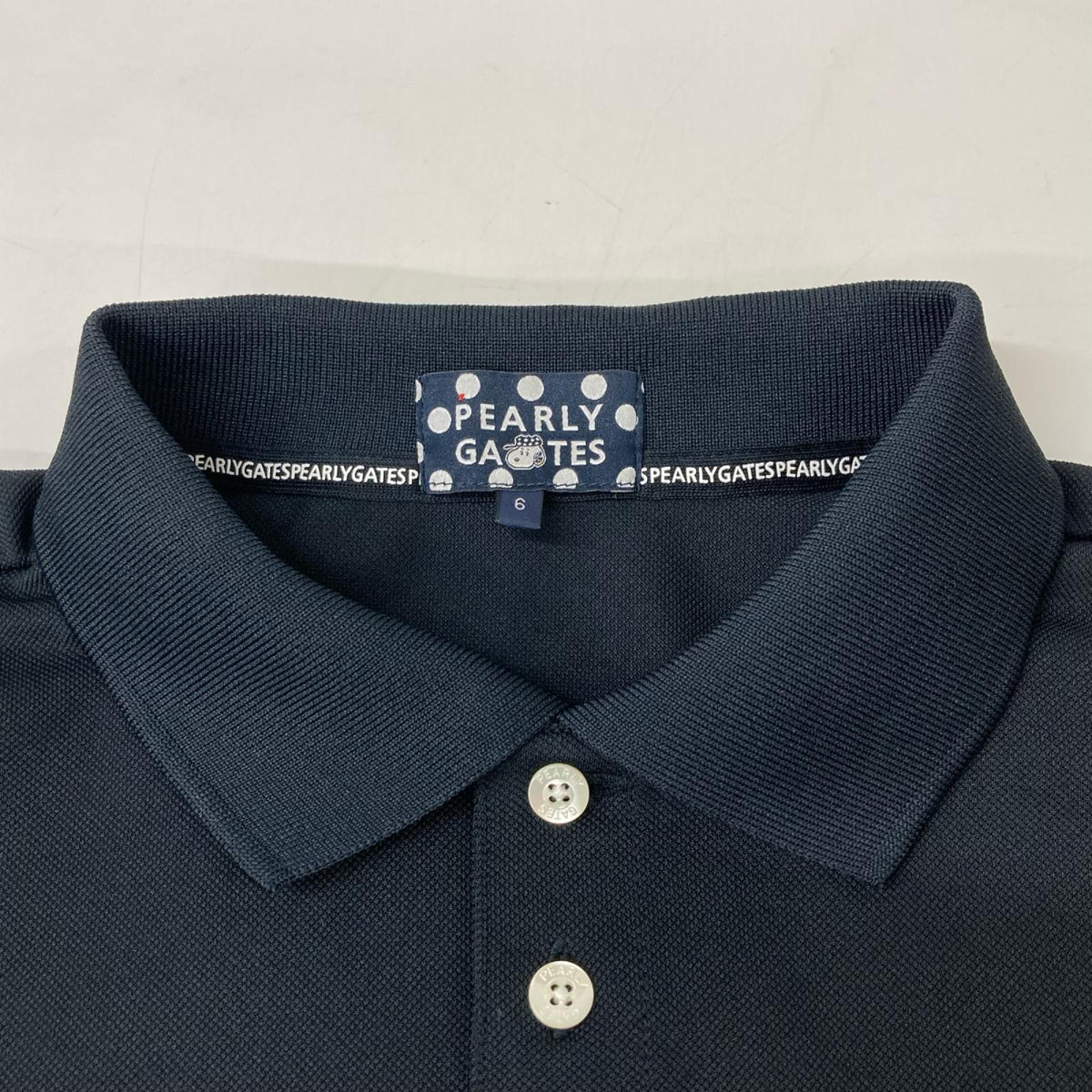 PEARLY GATES 053-5260031 Peanuts Shirt Black Polo Size 6(LL)