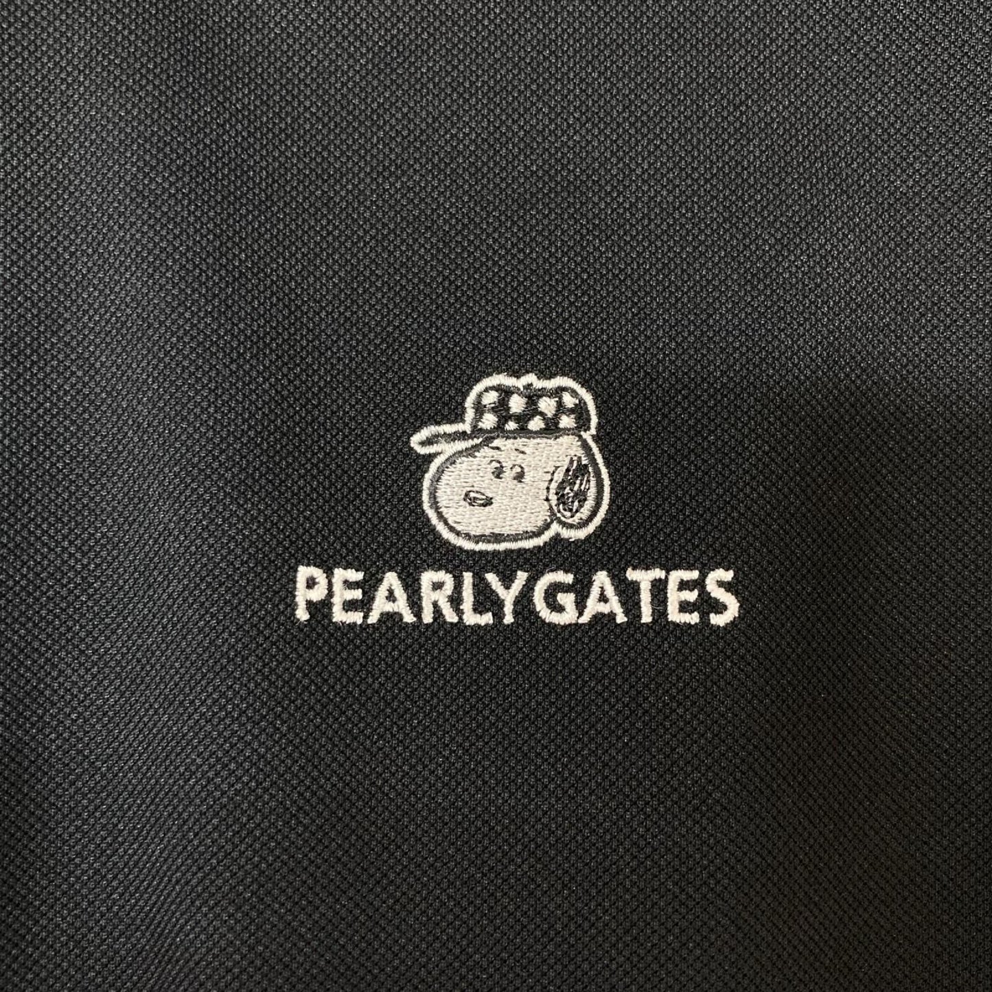 PEARLY GATES 053-5260031 Peanuts Shirt Black Polo Size 6(LL)